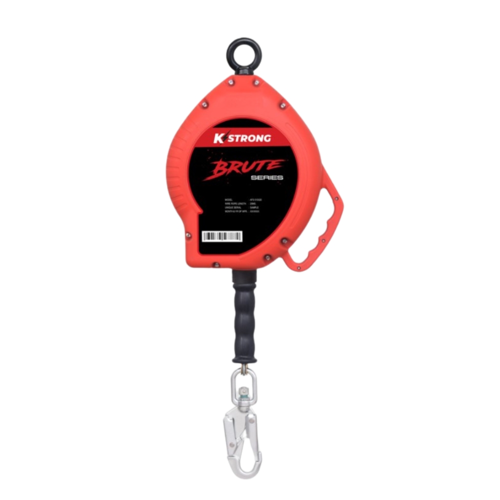 KSTRONG AFS510030 BRUTE SRL WIRE ROPE 30M WITH STEEL SNAP HOOK Self-Retracting Lifeline